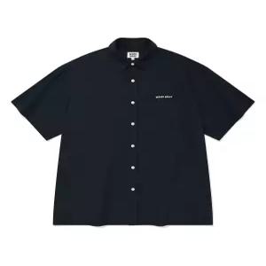 와키윌리 린넨 혼방 오버핏 반팔 셔츠 네이비 WA2502SS13NA