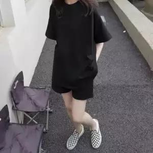 올블랙 반팔 반바지 여름 상하 세트 트레이 닝하의