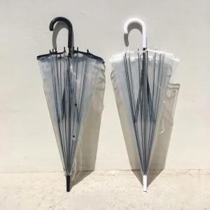 튼튼한 투명 자동 우산 고급 비닐 장우산 학생 기념품