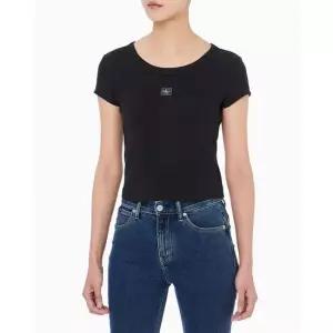 캘빈클라인 진 47C200G-BS 진 여성 라운드넥티셔츠 우븐라벨 립 베이비 티 LE1219516126