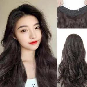 긴머리 웨이브 반가발 파마머리 부분 똑딱이 여신 붙