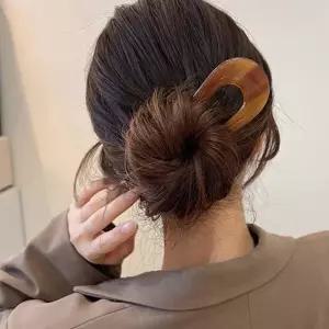 여자 긴 머리 데일리 스타일링 뒤꽂이 마블 빗핀 서리