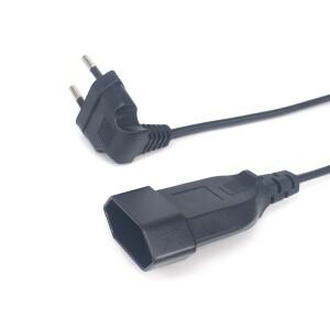 Europea 90도 남성 플러그-여성 소켓 전원 연장 케이블 PC 컴퓨터 PDU 0.3m/0.6m/1.8m EU 2Prong Bend 각진