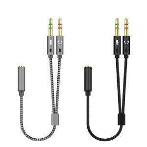 컴퓨터 용 3.5mm 헤드폰 분배기 케이블 여성 2 남성 잭 마이크 오디오 Y 어댑터 Aux