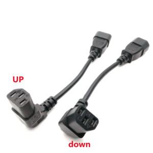 Fengyidz IEC 320 C14 남성-C13 여성 플러그 PDU/UPS 연장 전원 케이블 커넥터 위/아래 90도 직각 1 개