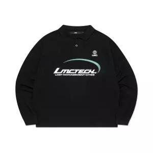 엘엠씨 TECH PK COLLAR LONG SLV TEE black 0LM23FLS115BLK