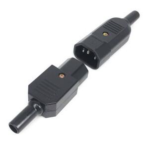 16A 250V IEC 직선 케이블 플러그 커넥터 C13 C14 암 수 재배선 가능 전원 3 핀 AC 소켓 산업용