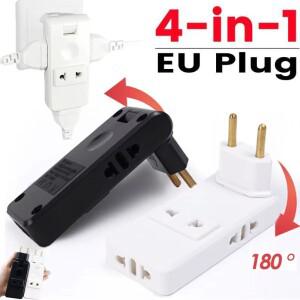 4in 1 EU 플러그 확장 소켓 접이식 프랑스 독일 스페인 변환기 콘센트 미국에서 어댑터 휴대용 여행용