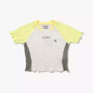 디아도라 풋볼 아카이브 링클 저지 반팔 티셔츠 우먼 OFF WHITE D5322LRS53OWH