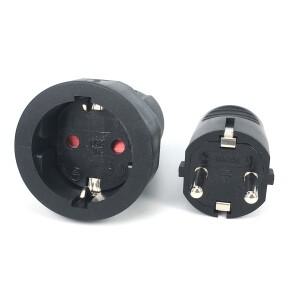 검정색 PVC 16A 250V EU 전원 코드 남성 여성 배선 플러그 독일 프랑스  러시아 용 분리형 어셈블리 전기