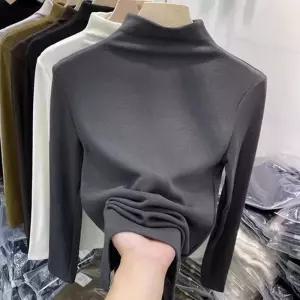 벨벳 긴팔 하프넥 반목티 미우 터틀넥 겨울 여자 웨어
