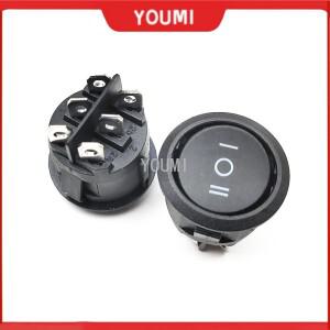 KCD1-206 23mm 원형 로커 스위치  3 위치 6 핀  ON-OFF-ON 10A  125VAC  5 개