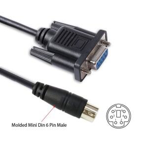 직렬 통신 케이블  D-sub 9 핀 DB9 암-미니 소형 Din 6 RS232  LS XGB XBM XBC PLC-PC 제어