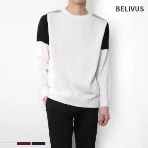 [빌리버스]빌리버스 남자티셔츠 BTS035 라운드니트티 남자니트 봄니트