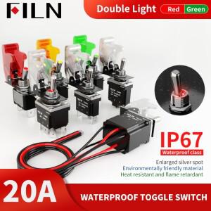 전원 로커 토글 스위치 방수 커버  2 색 LED SPDT DPST 20A  12V  110V-220V