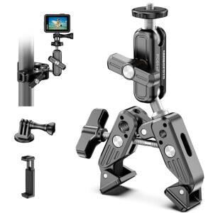 슈퍼 클램프 카메라 마운트, 360 듀얼 볼헤드 스레드, /INSTA360 매직 /TRIPOD /RONIN-M 및 휴대폰 조명 /LED /DESK /GOPRO /MOVI 1/4