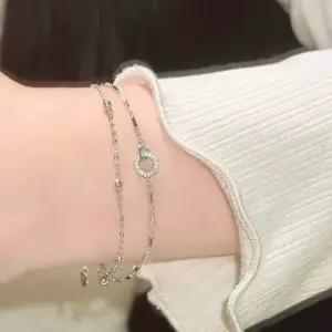 더블 체인 감각적인 디자인 모던 악세사리 링 팔찌 여성팔찌