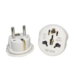 EU 플러그 어댑터 16A 250V 여행용 변환기 2구 원형 소켓  범용 AU US UK CN에서 KR 벽면 콘센트로