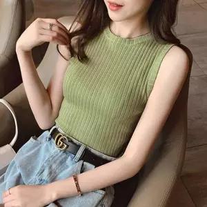 여름 청바지 코디 해외 여행 민소매 골지 편한룩 셔츠