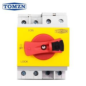 PV DC 1200V 32A tommn Din 레일 태양광 회전 핸들 아이솔레이터 분배 상자용 로터리 스위치 단로기