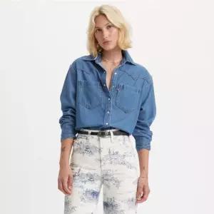 매장정품 LEVI'S 리바이스 여성 티오도라 웨스턴 미디엄인디고 긴팔 셔츠 A7244-0006 1872063