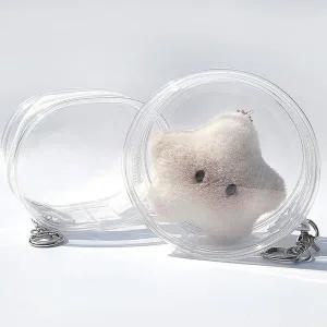 늘이랑 투명 미우 PVC 인형 미니 파우치 키 가방 고리