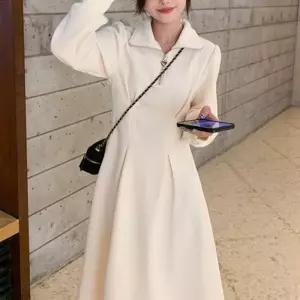 [mbn8PN_66]하프 넥 A라인 롱 하객 플레어 봄 가을