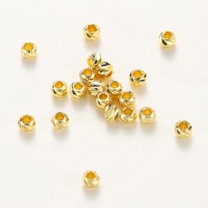 DIY 쥬얼리 액세서리 14K/18K 골드 도금 스트라이프 컷 플라워 비즈 2.5/3/4/5/6mm 스페이서 대량 핸드 비