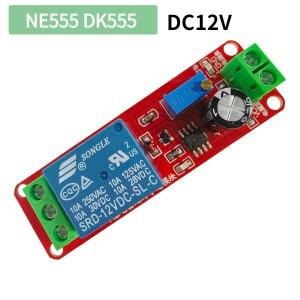 NE555 DK555 타이머 스위치 조정 가능 분리 모듈 DC12V 시간 지연 릴레이 DC 실드 0 ~ 10S