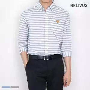 빌리버스 남자 7부 셔츠 BMS032 남성 카라 스트라이프 남방 BMS032/7넓은줄지 3462958