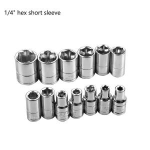 1/4 인치 4-14mm 6 각도 슬리브 래칫 렌치 자동 수리 손 도구에 대한 육각 깊은 소켓 헤드 변환