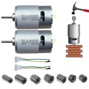 파워 휠 업그레이드용 12V RS550 15000RPM 전기 구동 모터 2개 차량 탑승용 18볼트 6V-18V DC 원형 샤프트
