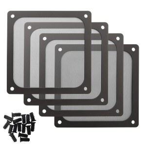 140MM PC 컴퓨터 케이스 팬 먼지 4팩 나사 자석 포함, 블랙 및 색상 나일론 - 그릴, 초미세 필터 메시,