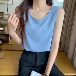 [mbnN52_66]블루 민소매티 여성나 시티 여자 여름티