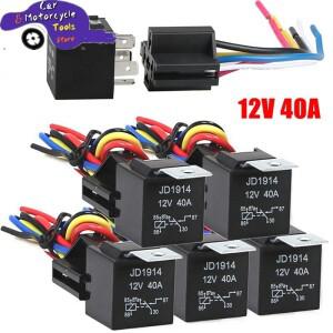 방수 자동차 릴레이 12V 5pin 5P 40A 블랙 레드 구리 터미널 소켓