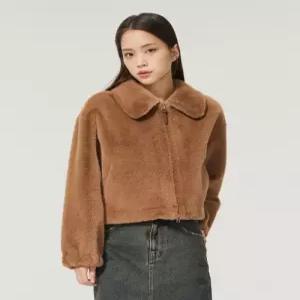 리 LEE 우먼 페이크퍼 자켓 브라운