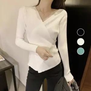 [mkMWCP_66]골지 니트 크로스 트임 슬림 니트티