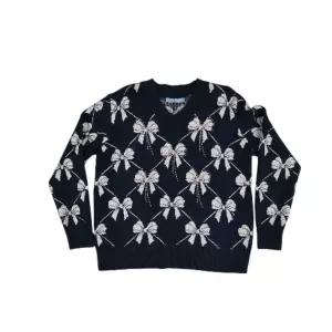 르니앤맥코이 LeNICMcCOY 리본패턴 V넥니트MM12KN074FJY MM12KN074FJY-ST 107317