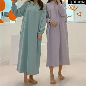 [H스타일](CN)집콕후드원피스