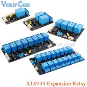 XL9535 1 2 4 8 16 웨이 채널 확장 릴레이 모듈 5V 전원 공급 장치 광 커플러 절연 보드 IIC I2C 통신