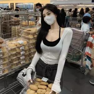 [mleso5_66]기본나시 홀터넥+티 세트