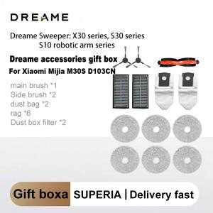샤오미호환 Mijia M30S D103CN Dreame호환 X30 Ultra  Pro 메인 사이드 브러시 필터  먼지 봉투 액세서리