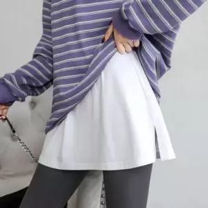 [mbCP3F_66]색 검정치마 여름 가을 면스커트 흰색