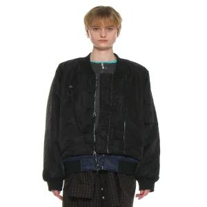 파르티멘토 우먼 디테쳐블 레이어드 MA-1 봄버 자켓_블랙 PW-25134BK 5590909