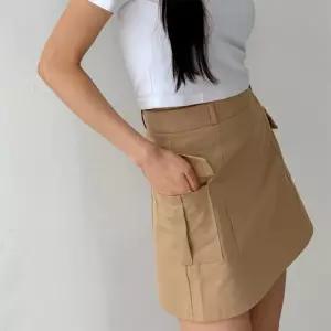 [옷자락]여자 아이보리 카고 숏스커트 스판 속바지 a라인치마