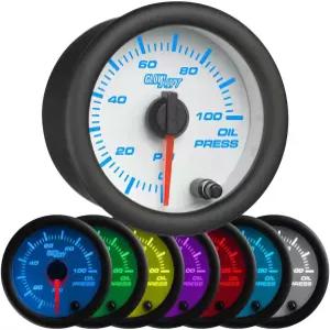 글로우시프트 화이트 7 컬러 100 PSI 압력 게이지 키트 - 1/8-27 NPT 전자 센서 및 배선 포함 멀티