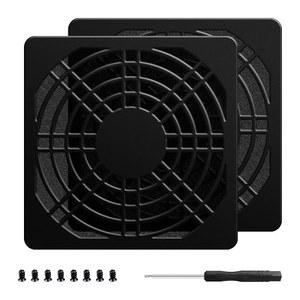 YIMATEECO 먼지 필터 PC 80MM 냉각 나사 2팩 팬 가드 효과적인 ABS 커버, 그릴 컴퓨터 팬용 방진 케이스 포함, 메시 보호 더스트
