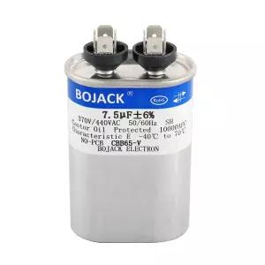 BOJACK 7.5 uF 6 MFD 370V/440V CBB65 AC 모터 런 또는 팬 스타트 및 냉각 히트 펌프 에어컨용 타원형