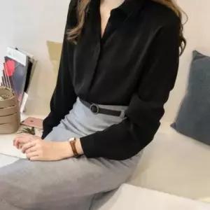 가을이너웨어 블라우스 베이직 면접룩 실크핏