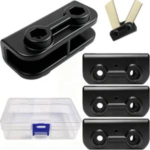 4Pcs 양방향 팝업 가제보 교체 커넥터 캐노피 텐트 부품 블랙 직사각형 브래킷 트러스